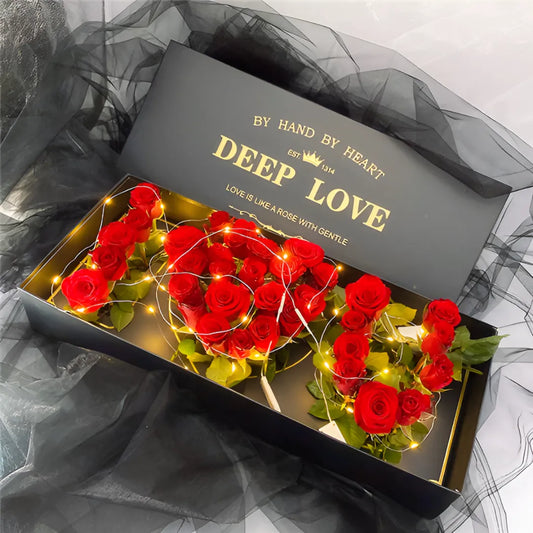 Deep Love Heart-Shaped Rose Bouquet