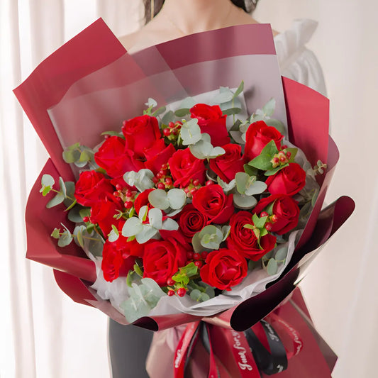 Passionate Scarlet Rose Bouquet